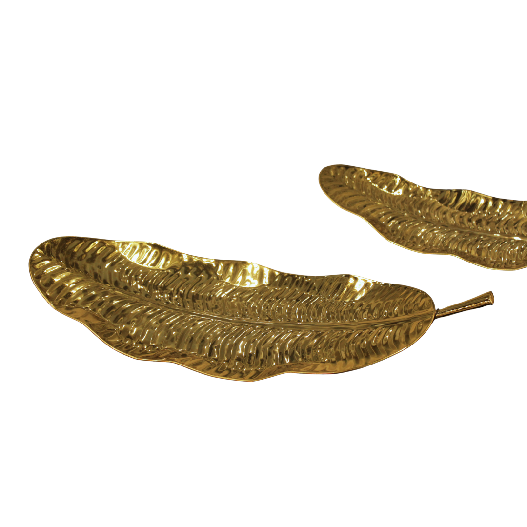 Par de Charolas Hoja Oro