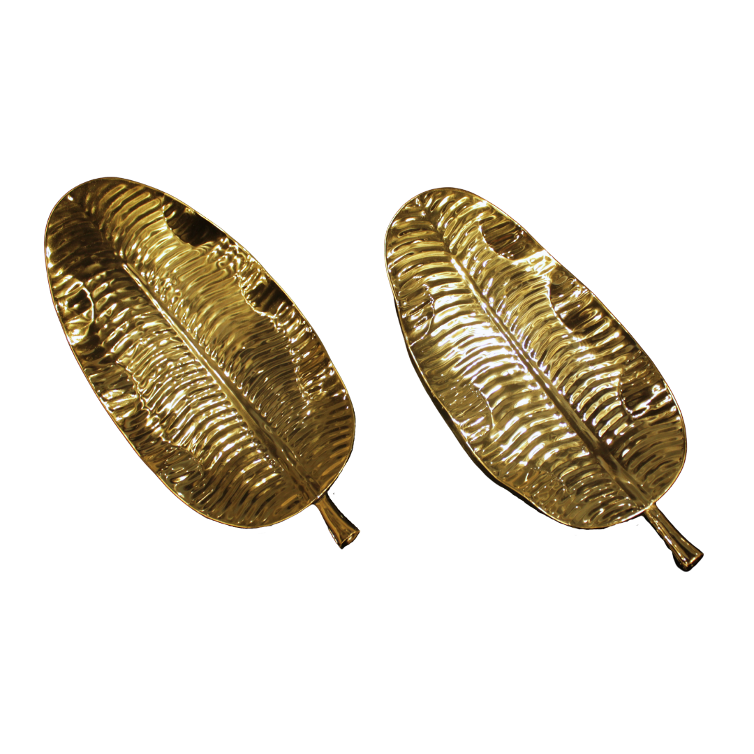 Par de Charolas Hoja Oro